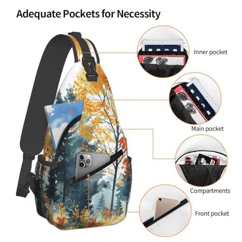 Bolso tipo bandolera patrón árboles para mujeres y hombres miniatura 4