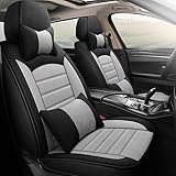 YHANNI Fundas Asientos Coche para KIA EV6 / GT/GT Line Coche Linaza Transpirables Juegos de Cubreasientos Impermeable Protector Interior Accesorios,Black Grey Deluxe