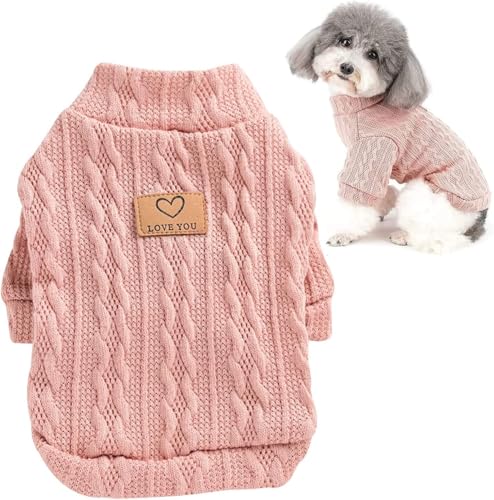 犬服 犬用 セーター 春 秋 冬 ニット 犬用コスチューム 犬服 洋服 猫 ドッグウェア 防寒着 暖かい 可愛い おしゃれ 小型犬 中型犬 (ピンク,XL)