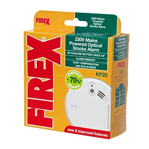 New Kidde FireX KF20 Mains Powered Optical Smoke Alarm Fire Detector with 9V Battery Backup - Image 2