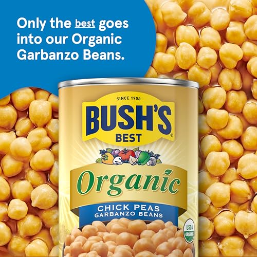 Image of Bush's Best Organic Garbanzo Beans, 15 oz, (Pack of 12)