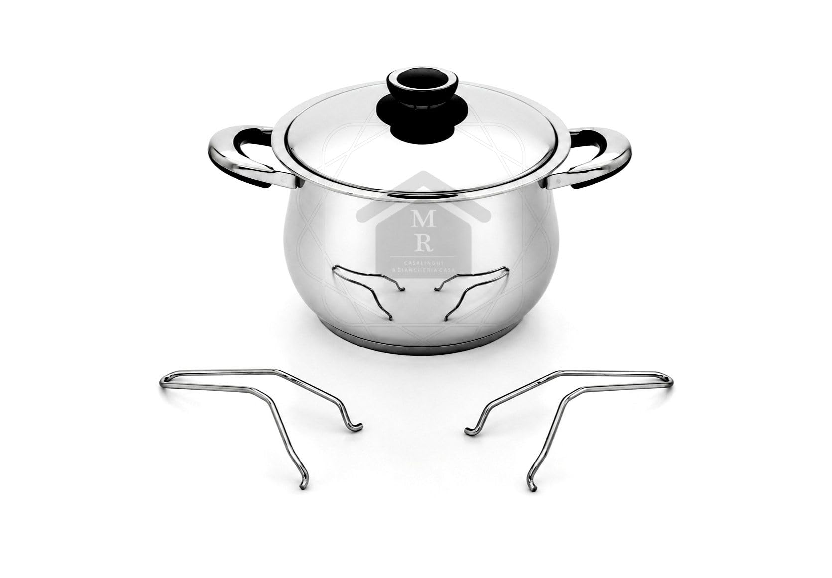 Generico Set Cuocipasta Doppio Cestello Acciaio Inox 18/10 Induzione - Linea Saturno Officine Prandelli