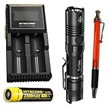 Nitecore Bundle P12GT Flashlight CREE XP-L HI V3 LED -1000Lm / NL183 & D2 + Free A&A Pen