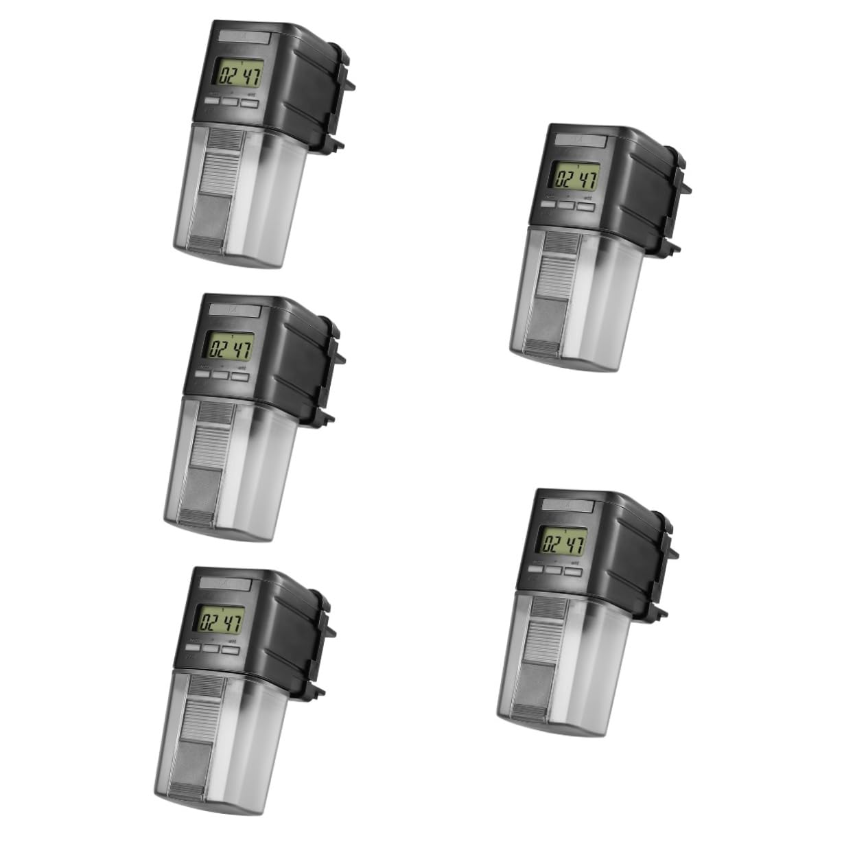 Yardwe 5 Piezas alimentador de Pescado dispensador automático Dispensador Comida automático dispensador de Comida para pecera alimentador de Vacaciones de Peces pez automático Acuario