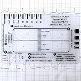 GSHLGAO ECG/EKG Ruler, 7 Step ECG Interpretation Tool, Portable EKG Measuring Card, Transparent ECG Ruler for Nurses and Students, Badge Buddy Nursing Accessory (1 Pcs)