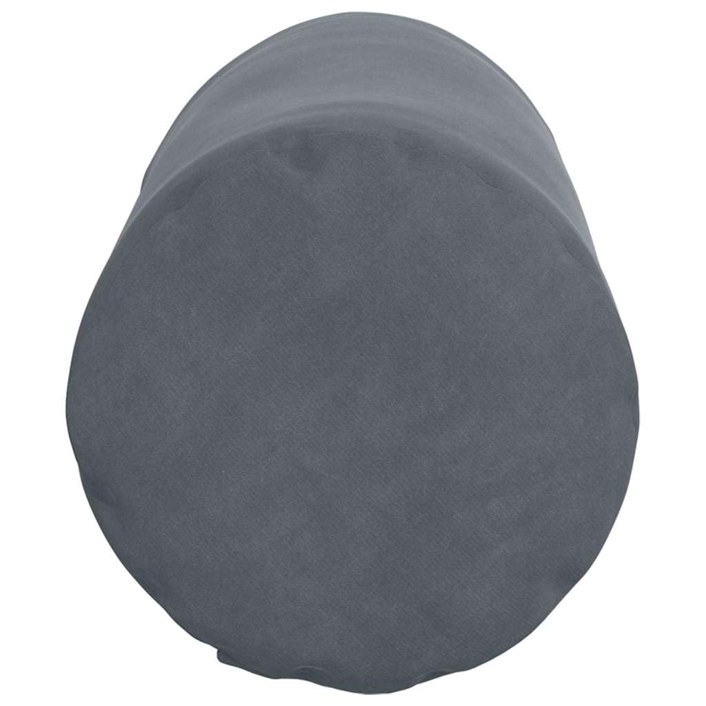 Lot de 2 coussins traversins - Gris foncé - Diamètre : 15 x 40 cm - En velours côtelé - Rembourrés - Avec rembourrage en polyester - Antidérapant et lavable - Ergonomiques - Pour chaise