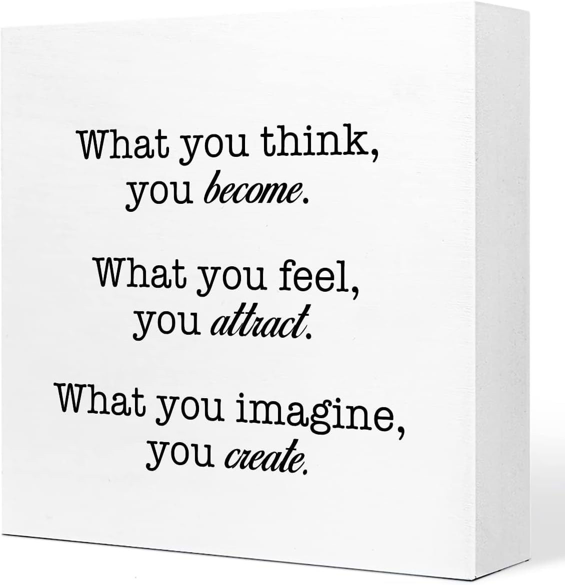 Inspirational Box Sign 5x5 Inch Rustic Wood Quote Table Decor