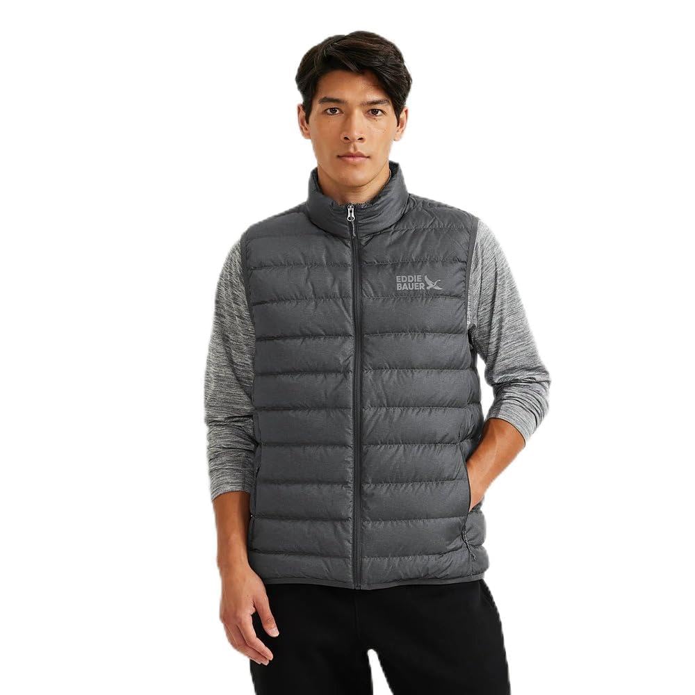 Eddie Bauer Men's CirrusLite Down Vest Small Dk Smoke Htr Recycled