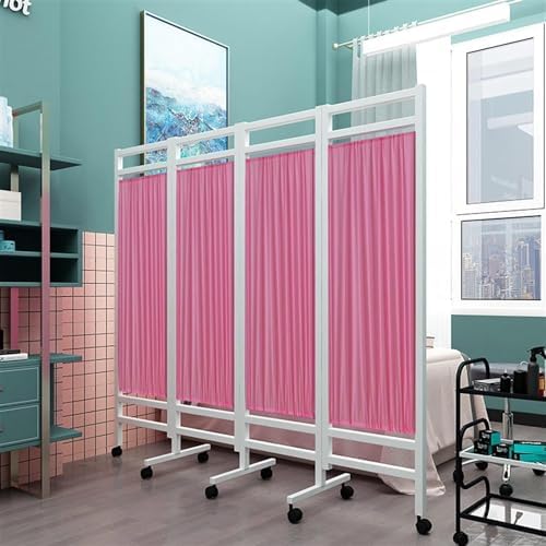 4-Panel Folding Room Divider - Freestanding Stainless Steel Privacy Screen for Emergency Rooms, Spas, Classrooms - Versatile Partition Solution for Enhanced Privacy