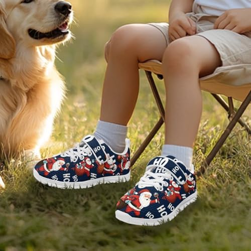 Christmas Shoes for Boys Girls Cozy Breathable Lightweight Anti-Slip Running Sneaker Strap School Athletic Tennis Sneakers for Children/Big Kids/Litter Boys Girls/Toddler3