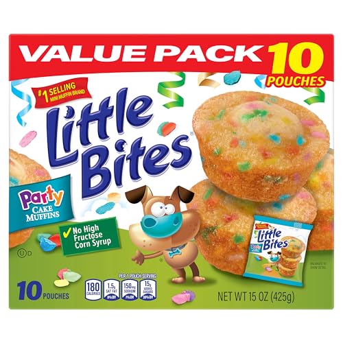 (Value Pack) Little Bites Party Cake Muffins, 10 individual packs, (1.5 oz each), Cake and Sprinkles Mini Muffins, 15 oz Multipack