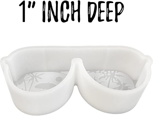 Miniatura 4 de Gafas de sol Tropical Beach Palm Tree Scene Summer Car Freshie Molde de silicona 5 x 2.5 x 1 pulgadas para perlas aromáticas perfumadas de resina,