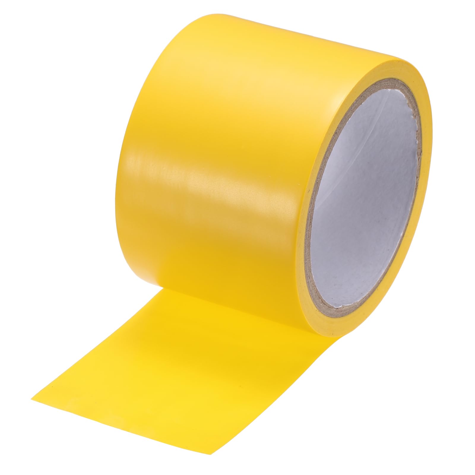 sourcing map Vinyl Floor Tape 80mm x 16.5m Non-Abrasive Floor Marking Tape Outdoor Playing Field Marking Equipment for Warehouse Gyms Athletics Restaurants, Yellow