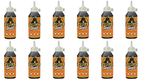 Gorilla Original Waterproof Polyurethane Glue, 8 ounce Bottle, Brown, (Pack of 12)