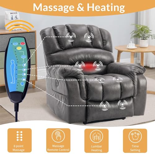 Sillón reclinable eléctrico metálico gris miniatura 6