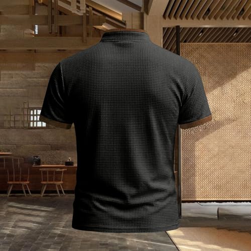 T-shirt de golf doux et léger style polo bicolore patchwork