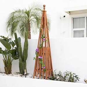 Wooden Obelisk Trellis The Ideal Support for Indoor and Outdoor Gardens, Perfect for Tomatoes, Cucumbers, and Climbing Plants,Can Also be Used as a Background Decoration Wooden Obelisk Trellis The Ideal Support for Indoor and Outdoor Gardens Perfect for Tomatoes Cucumbers and Climbing PlantsCan Also be Used as a Background Decoration