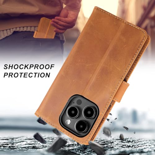 Étui iPhone 15 Pro blocage RFID housse portefeuille cuir avec rangements - 5