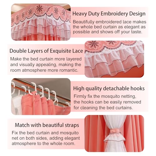 Cama de princesa con dosel de cuatro postes para dormitorio 7