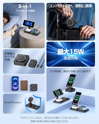 ADADPU ADADPU 3 in 1ワイヤレス充電器 M9 の商品画像 1