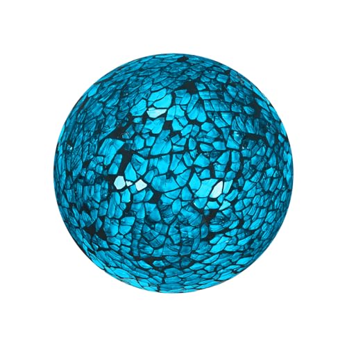 M METERXITY Decorative Ball for Bowls, 3 Inch Mosaic Glass Balls Decorative Glass Orbs for Home Decor/Dining Tables/Wedding Party/Coffee Table/Centerpiece Decor [Turquoise]