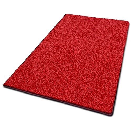 casa pura Teppich Wohnzimmer Rot Flauschiger Teppich 80x150cm Läufer, weicher Wohnteppich Deko für Schlafzimmer, Kinderzimmer, Flur mit antirutsch Unterseite, Shaggy Hochfloor Barcelona casa pura Teppich Wohnzimmer Rot Flauschiger Teppich 80x150cm Läufer, weicher Wohnteppich Deko für Schlafzimmer, Kinderzimmer, Flur mit antirutsch Unterseite, Shaggy Hochfloor Barcelona