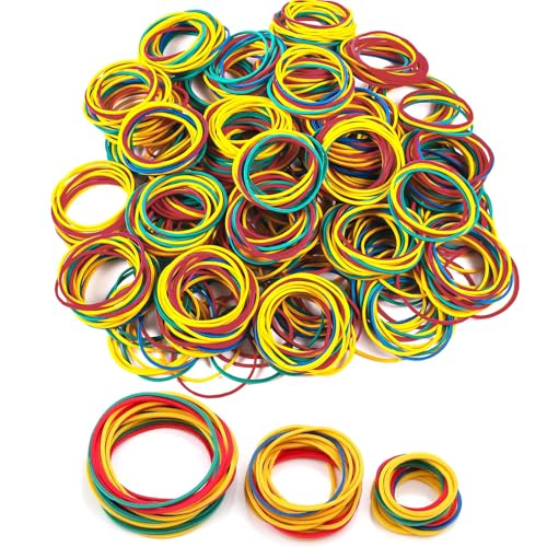 Yoosso 500 Stück Bunte Gummibänder, 25/38/50 mm klein...