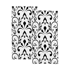 Abstract Luxury Flowers Pattern Black White