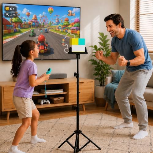 SCCUP Tripod Stand for Nex Playground Game System, Silicone Remote Cover, Projector Tripod Stand for Console & Accessories,Adjustable Height Compatible with Nex Playground, Indoor and Outdoor Use. - 1