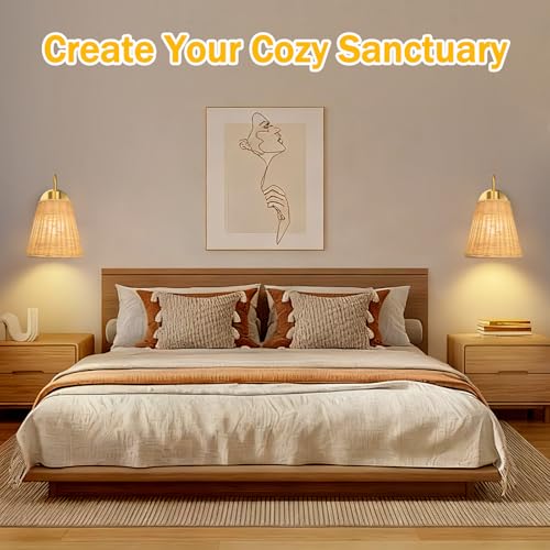 Image of Vintage Battery Operated Wall Sconce with Flower lampshade,Rechargeable Battery Powered Wall Light with Remote Control with 15 Colors for Room Decor