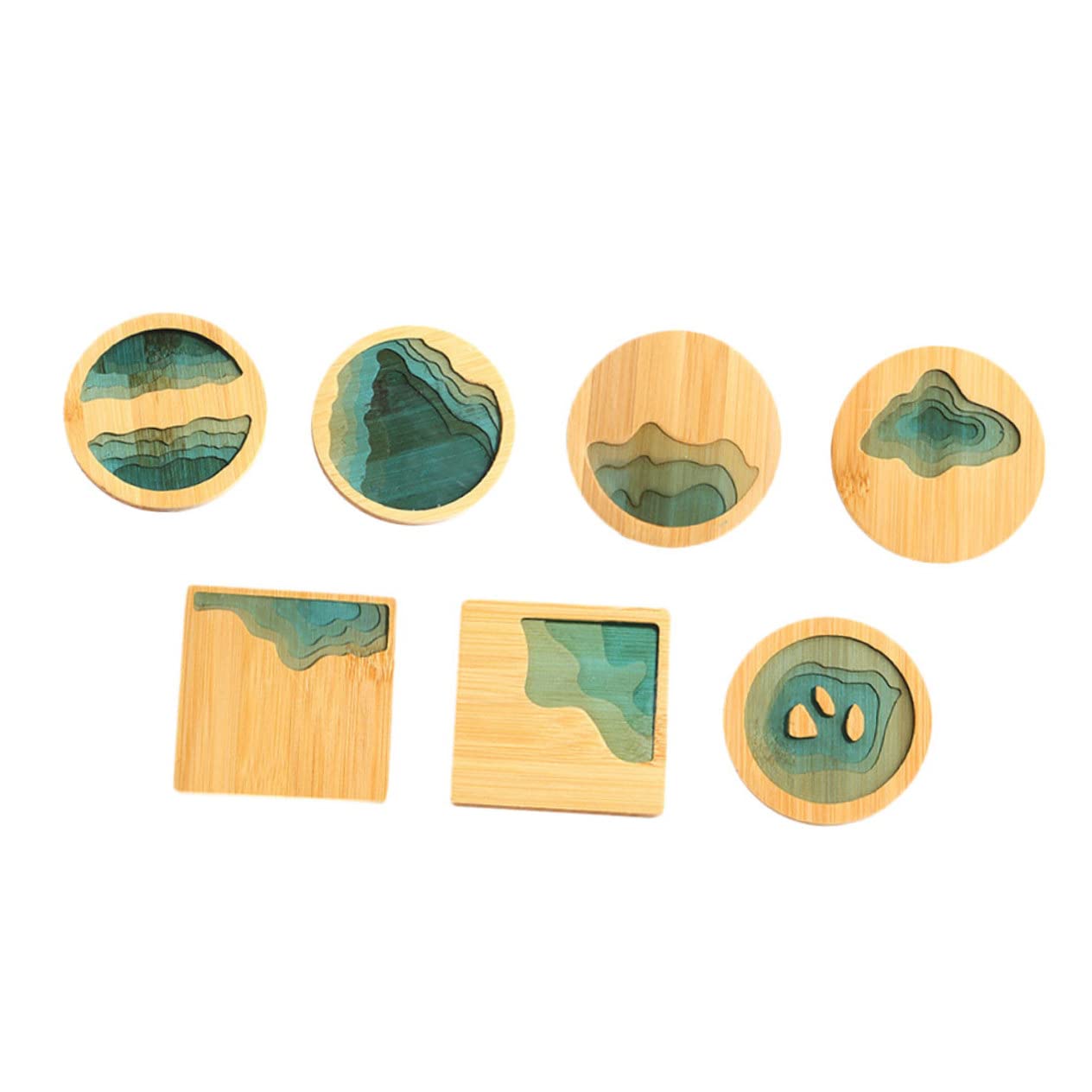 Alipis 7Pcs tea coaster bamboo coaster Drinks Coaster cup coasters for table bamboo drink coasters Table Coasters dining room table decor Delicate Coasters Japan dining table