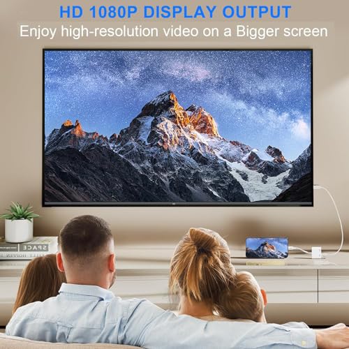 Loydia HDTV Adapter für iPhone, [MFi Zertifizierung] HDTV Digital AV Adapter Lightning 1080P Video Audio Sync Screen Converter mit Lightning Ladeanschluss, Kompatibel mit TV/HDTV/Monitor/Projector