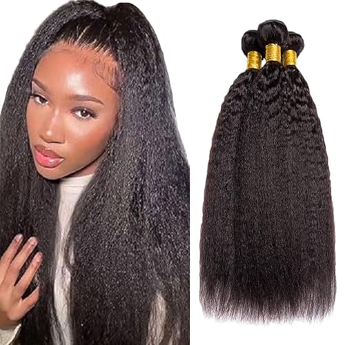 Cheveux humains yaki straight premium brésilien double weft remy hair naturel