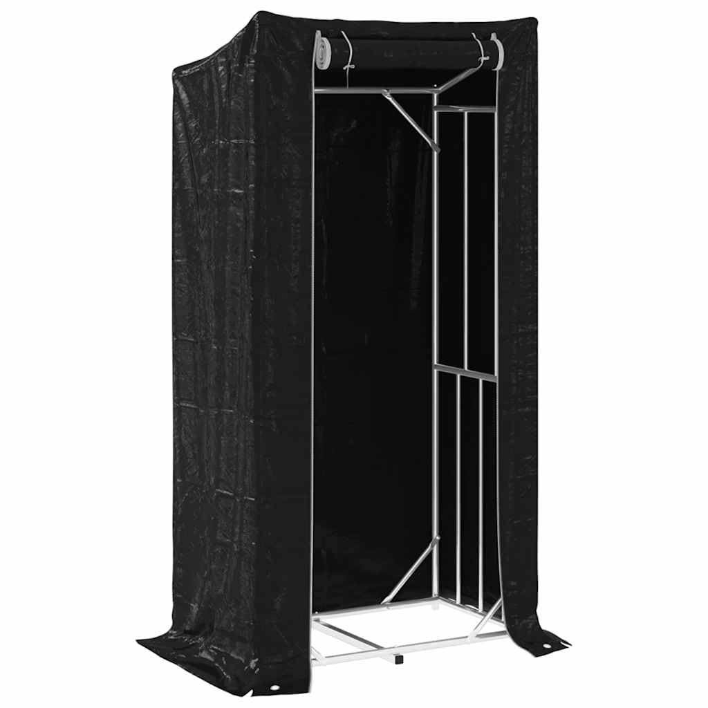Vidaxl (100 X 60 X 200 Cm) Firewood Rack With Rain Cover 100.5X100.5x110.5 Cm Galvanised Steel