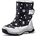 SAGUARO® Niños Botas de Nieve Impermeable Bota de Invierno Zapatos Calientes,Negro,31 EU