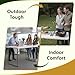 Folding Table, 4FT Foldable Picnic Table with Adjustable Height, Heavy Duty Fold-in-Half Portable Table for Weddings, Camping, RV Travel, Parties, BBQs, and Indoor Use, Easy to Fold and Store