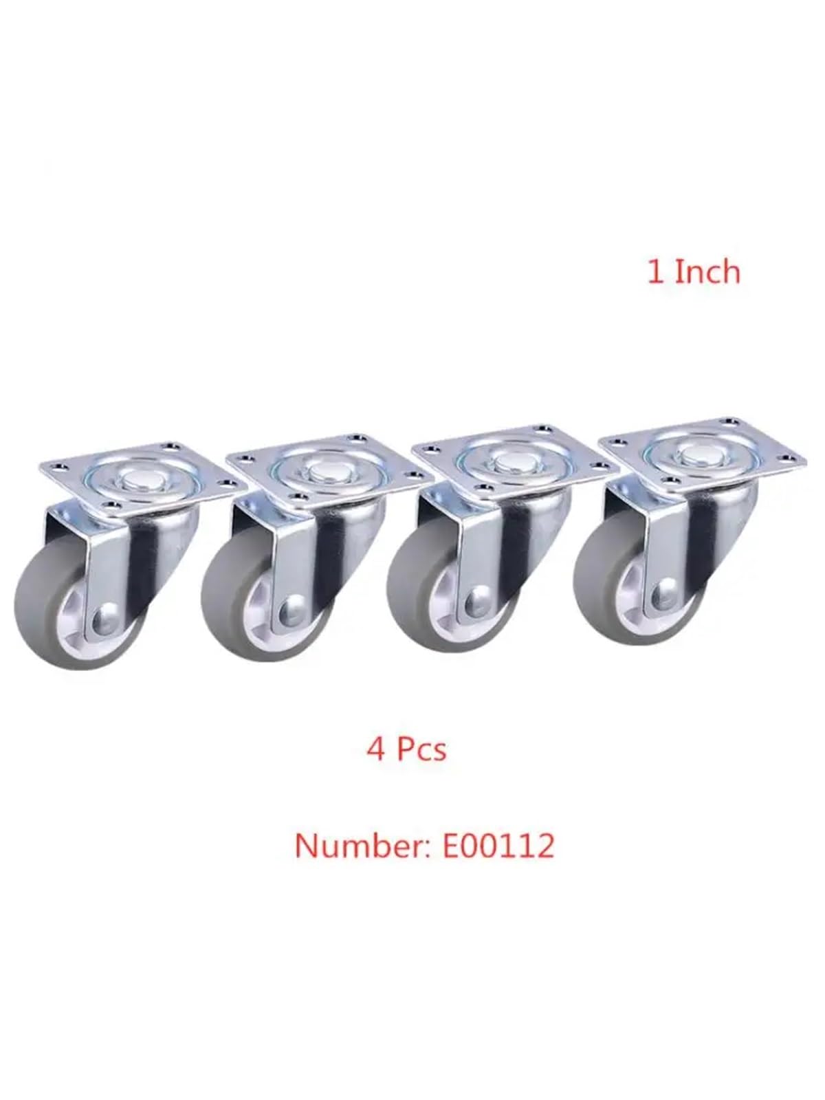 DFLPBHAV 4 Pcs/Lot 1 Inch Casters Gray Universal Wheel Diameter 25mm Mute Roller Total Height 40mm Home