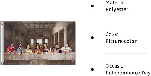 Miniatura 5 de Bandera divertida de The Last Family Dinner de 3 x 5 pies, bandera de pared de cueva de hombre, tapiz meme para dormitorio universitario,