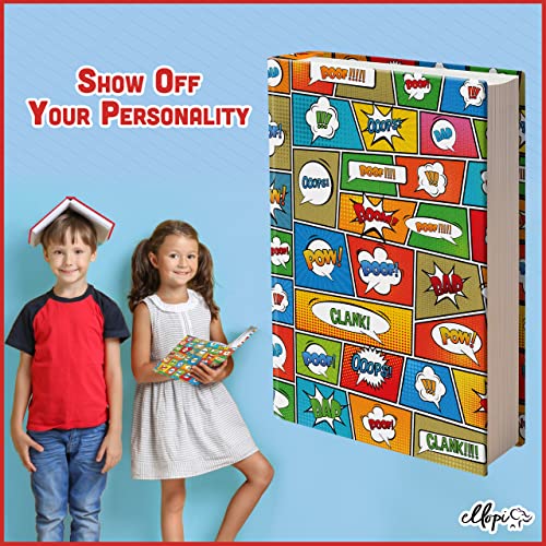 Fun Design, Easy Apply Book Cover 1 Pack. Stretchable Jumbo Jacket Fits Most Hardcover Textbooks Up To 9 X 11". Adhesive-Free, Nylon Fabric Protectors. Washable And Reusable School Supply For Students #TOP1