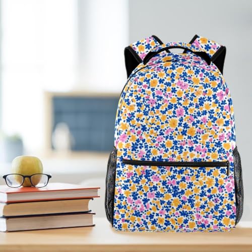 Mochila de estilo étnico retro multicolor impermeable con compartimento portátil 5