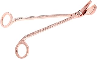 Candle Wick Trimmer, Stainless Steel Wick Clipper Cutter Scissor, Reaches Deep Into Candles to Cut Spent Cord, Allow Cleaner Burn and Prevent Soot Buildup (Rose Gold)