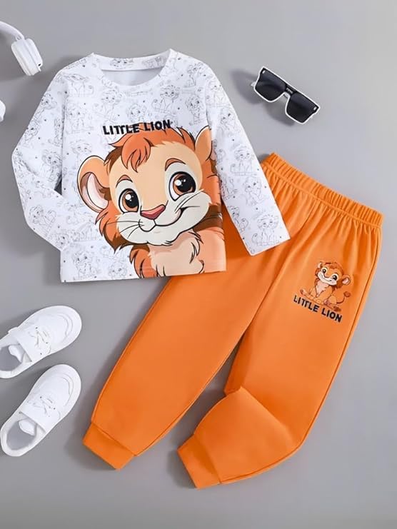 Image of NOVA BLOOM Kids Clothes for Boys | Cotton Printed Sweatshirt and Pants Set, Lightweight Breathable Kids Dress Boy Outfit, Comfortable Baby Boy Dress for Summer and Winter Wear