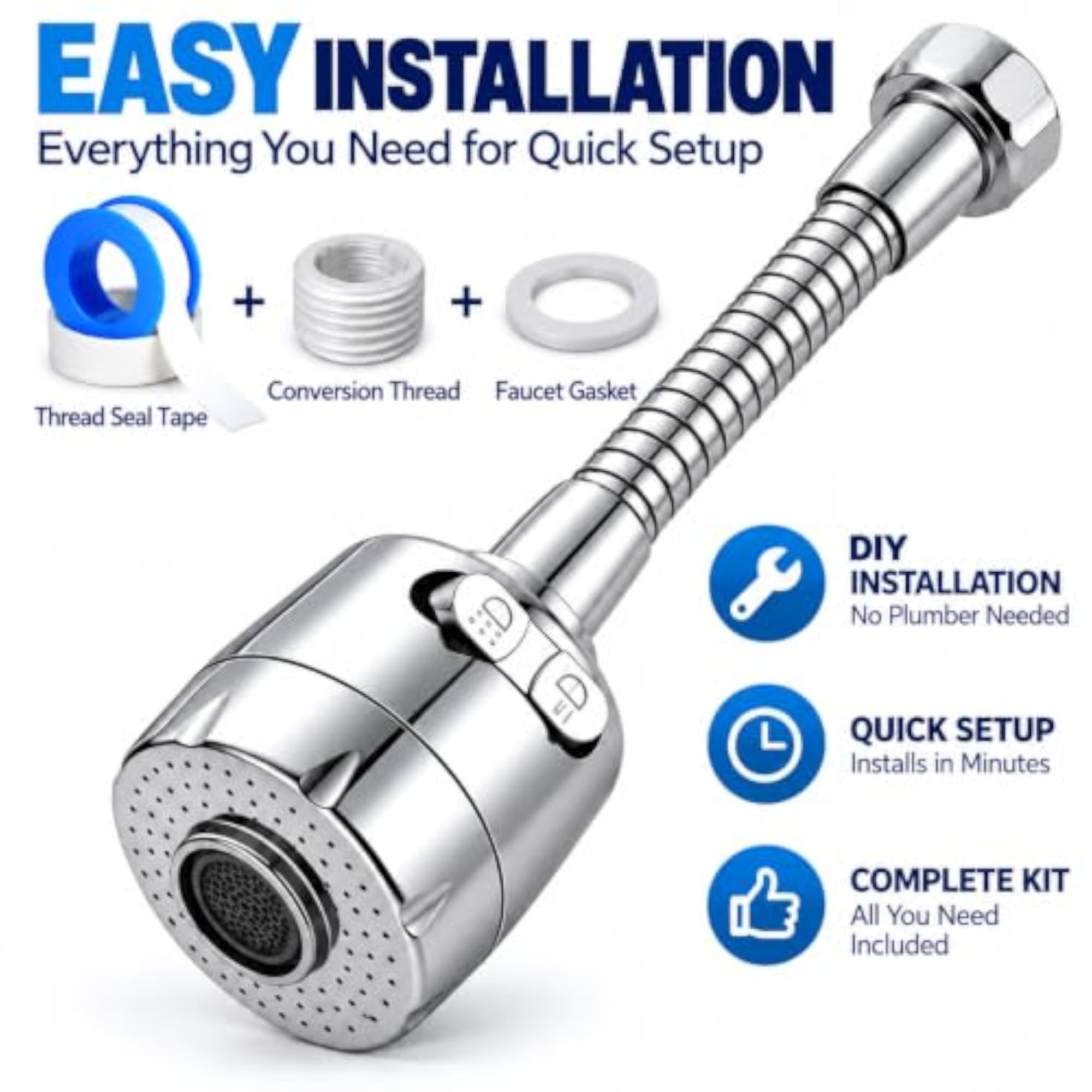 Kitchen Tap Extension for Sink, Flexible Faucet Extender