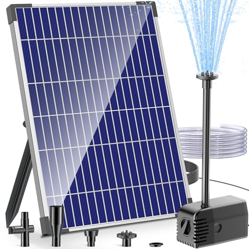 Antfraer 12W Solar Water Pump, Solar Water Fountain Pump 160GPH Flow Adjustable with 6.6FT PVC Tubing, Solar Pond Pump for Fish Pond Garden Waterfall Hydroponics DIY Water Features