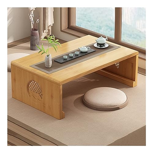 Table tatami marron pliable pour aménager un petit salon sans l'encombrer