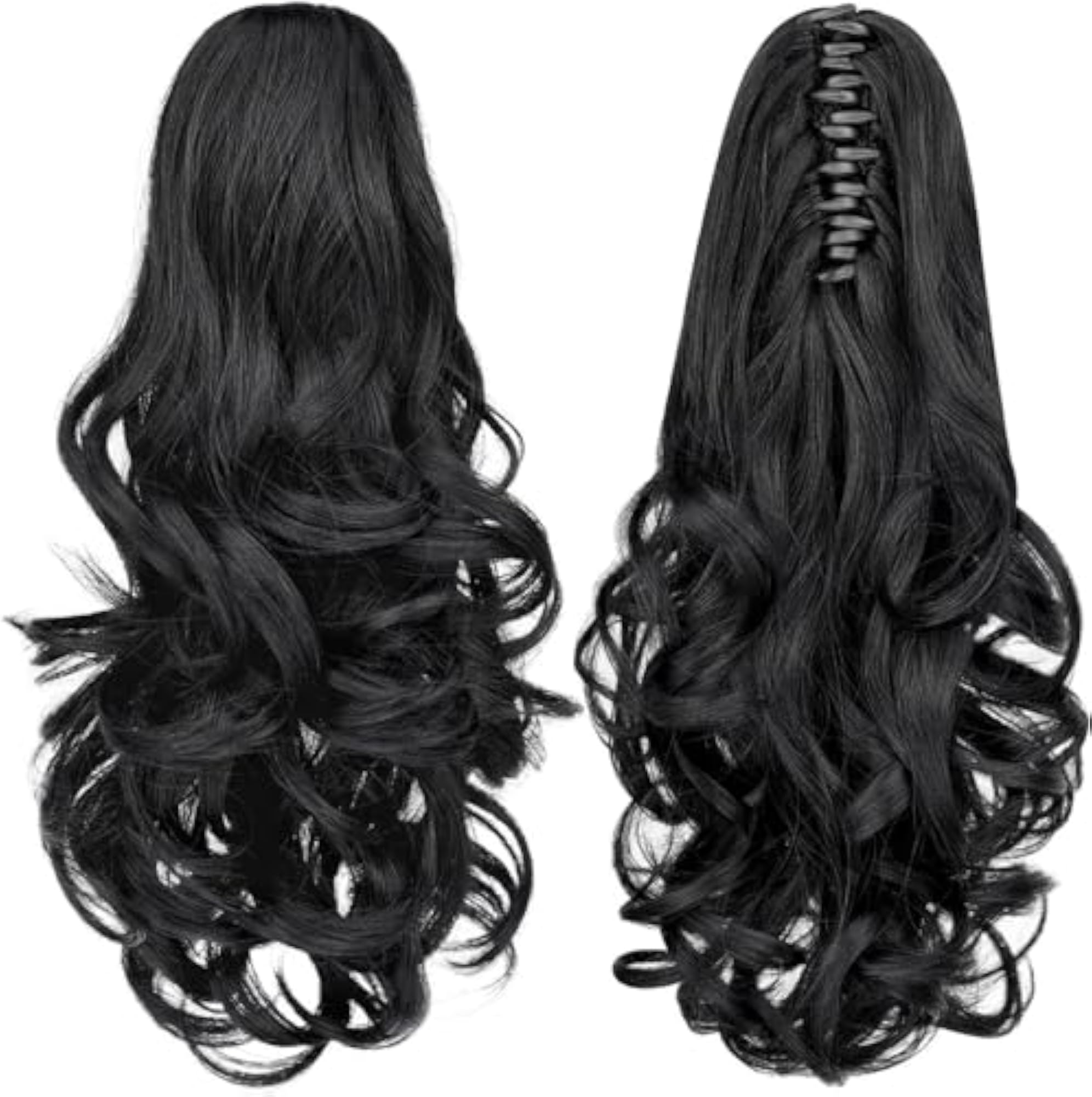 Wavy Ponytail Claw Hair Extension, 14" Curly Synthetic