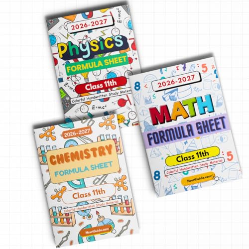Image of Class 11 PCM Formula Sheets 2026-27 Edition | Handwritten Colorful Notes Book Set (Physics Chemistry Maths) | CBSE NCERT Quick Revision Guide for Formulas & Derivations
