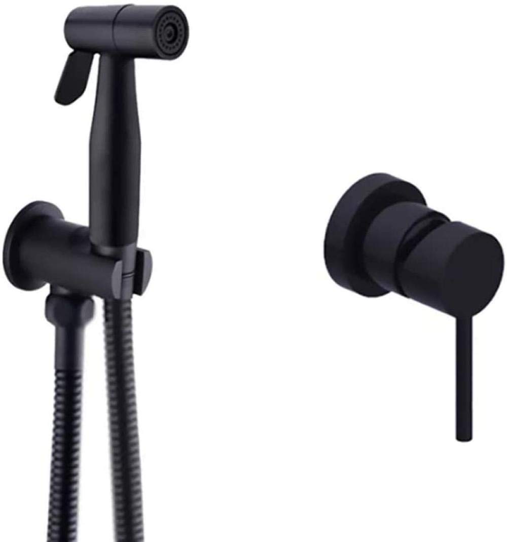 Ensemble de douche dissimulé en cuivre avec mitigeur noir mat et pistolet spray