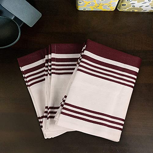 [20"X30", 3 Pack] Premium Kitchen Towels And Dishcloths Sets, Cotton Dish Towels For Kitchen, Wine/White Dish Cloths For Washing Dishes, Hand Towels For Kitchen, Tea Towels & Bar Mops For Kitchen #TOP4