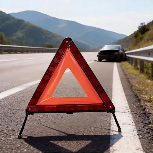 Triángulos de advertencia reflectantes para vehículos, kit 3 piezas miniatura 3